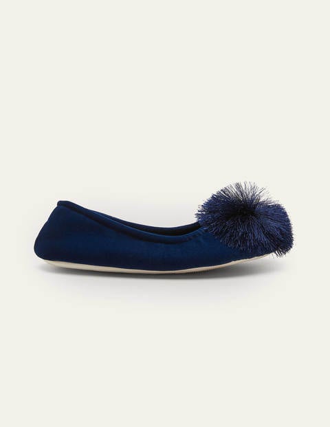 Pompom Slippers - Navy Pompom Slippers - Navy