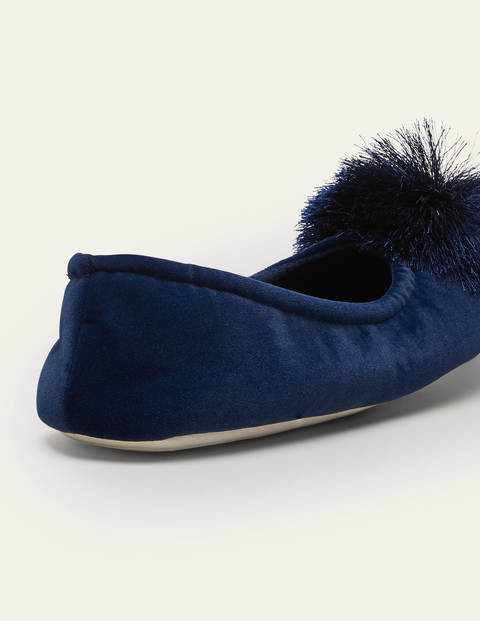 Pompom Slippers - Navy Pompom Slippers - Navy