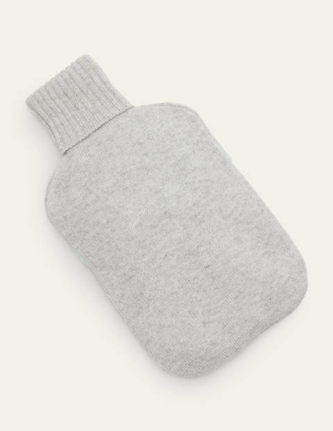 Cashmere Hot Water Bottle - Grey Marl/Fresh Water Cashmere Hot Water Bottle - Grey Marl/Fresh Water