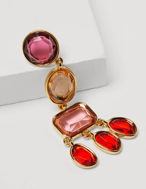 Boucles d'oreilles chandelier ornementées - Rouge multi Boucles d'oreilles chandelier ornementées - Rouge multi