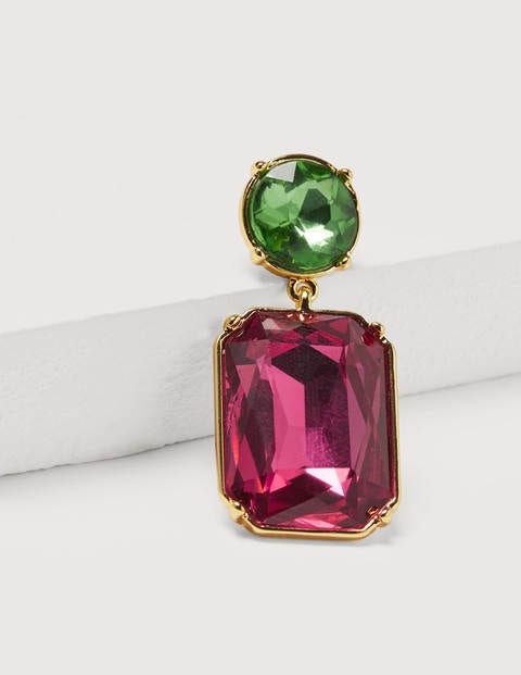 Hängeohrringe mit Schmucksteinen - Festivalrosa Hängeohrringe mit Schmucksteinen - Festivalrosa