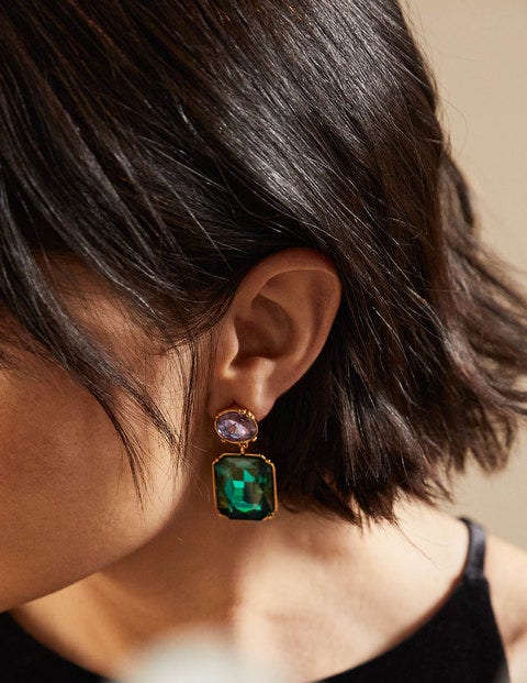 Jewelled Drop Earrings - Midnight Garden Jewelled Drop Earrings - Midnight Garden
