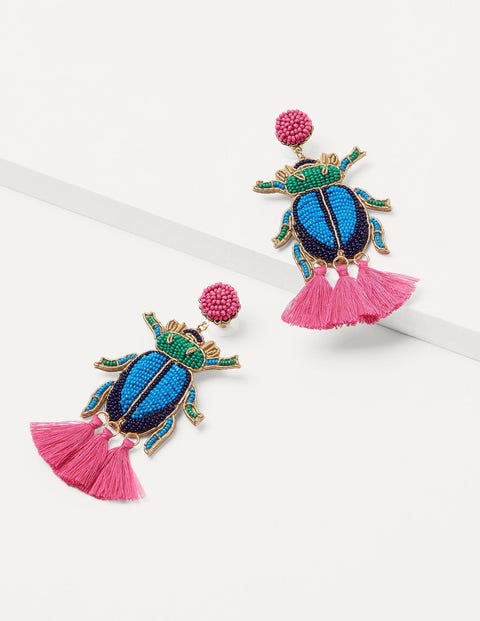 Embellished Beaded Earrings - Beetle Embellished Beaded Earrings - Beetle