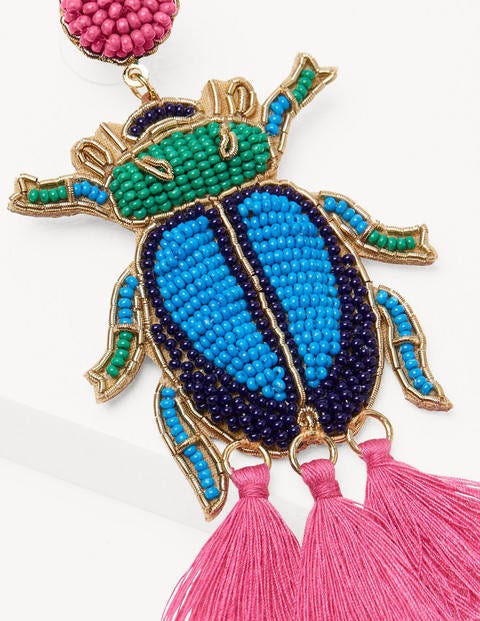 Embellished Beaded Earrings - Beetle Embellished Beaded Earrings - Beetle