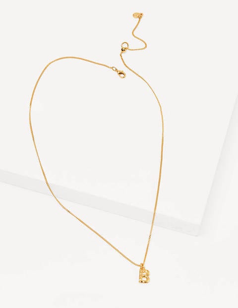 Hammered Gold Initial Pendant - Gold Hammered Gold Initial Pendant - Gold