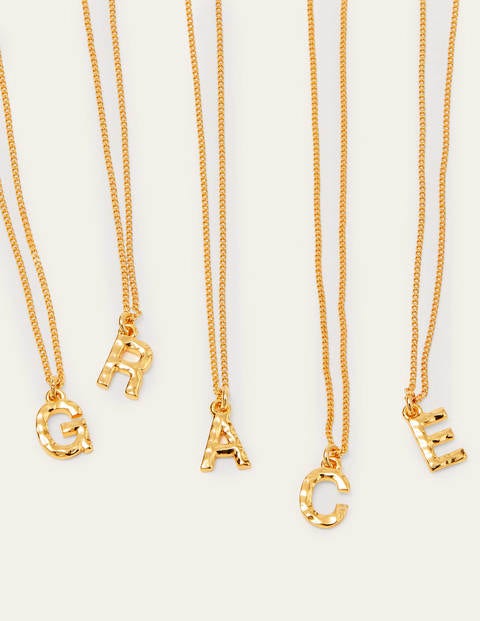 Hammered Gold Initial Pendant - Gold Hammered Gold Initial Pendant - Gold