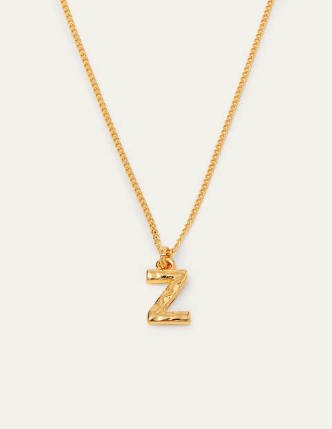 Hammered Gold Initial Pendant - Gold Hammered Gold Initial Pendant - Gold