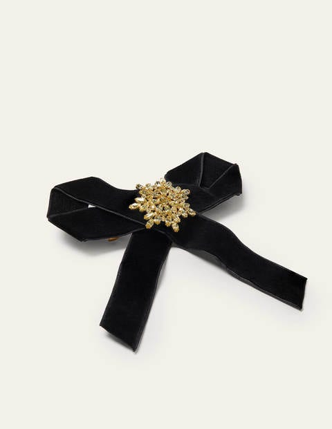 Barrette à nœud en velours - Noir Barrette à nœud en velours - Noir