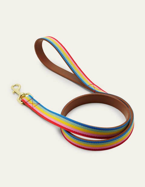 Hundeleine aus Leder - Hellbraun/Bunt, Gestreift Hundeleine aus Leder - Hellbraun/Bunt, Gestreift