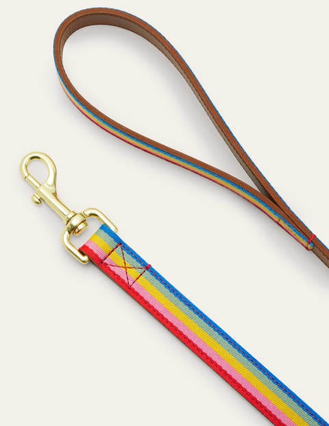 Hundeleine aus Leder - Hellbraun/Bunt, Gestreift Hundeleine aus Leder - Hellbraun/Bunt, Gestreift