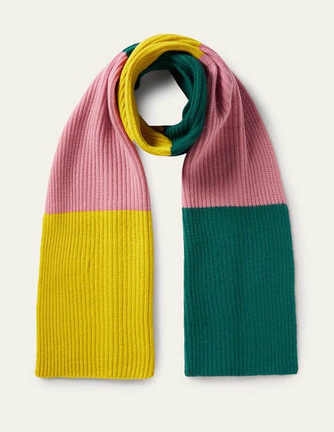 Colourblock Cashmere Scarf - Wasp/Formica/Deep Forest Colourblock Cashmere Scarf - Wasp/Formica/Deep Forest