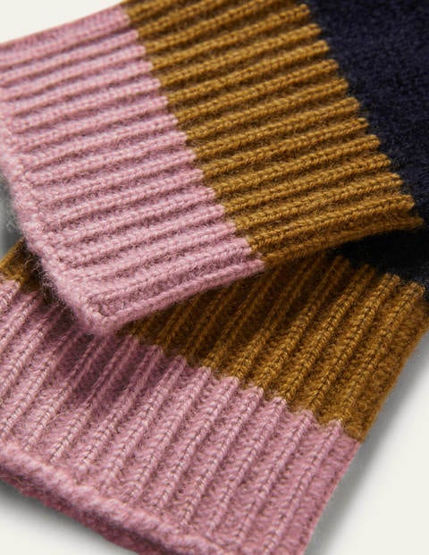 Kaschmirhandschuhe in Blockfarben - Navy/Altes Moosgrün/Violett Kaschmirhandschuhe in Blockfarben - Navy/Altes Moosgrün/Violett