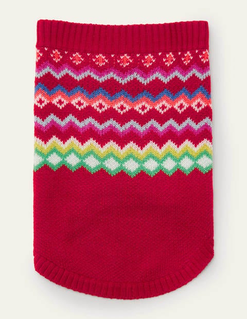 Fair-Isle-Hundepullover - Rockabilly-Rot Fair-Isle-Hundepullover - Rockabilly-Rot