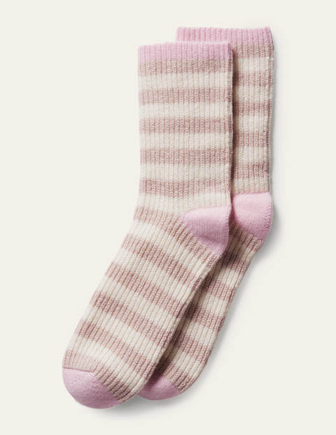 Cashmere Chunky Bed Socks - Rope/Ivory/Milkshake Cashmere Chunky Bed Socks - Rope/Ivory/Milkshake