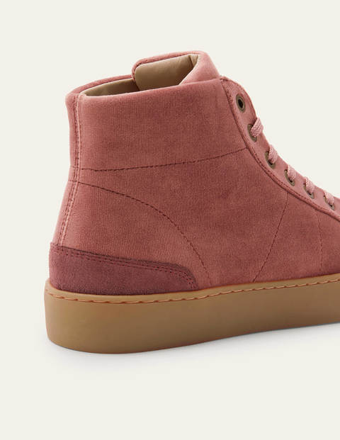 Emma Velvet High Top Trainers - Dusty Rose Emma Velvet High Top Trainers - Dusty Rose