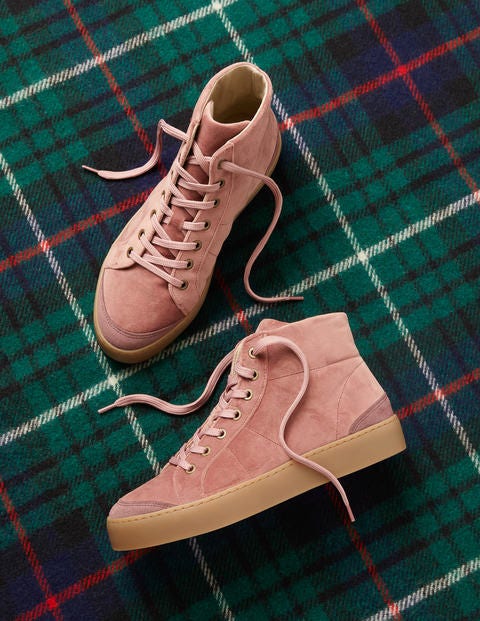 Emma Velvet High Top Trainers - Dusty Rose Emma Velvet High Top Trainers - Dusty Rose