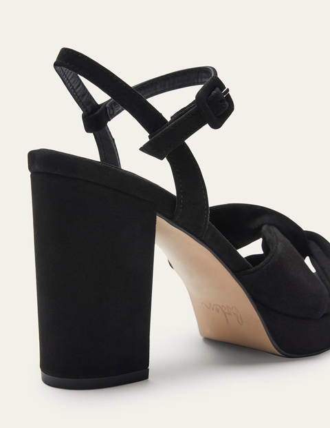 Twist Front Platform Sandals - Black Twist Front Platform Sandals - Black