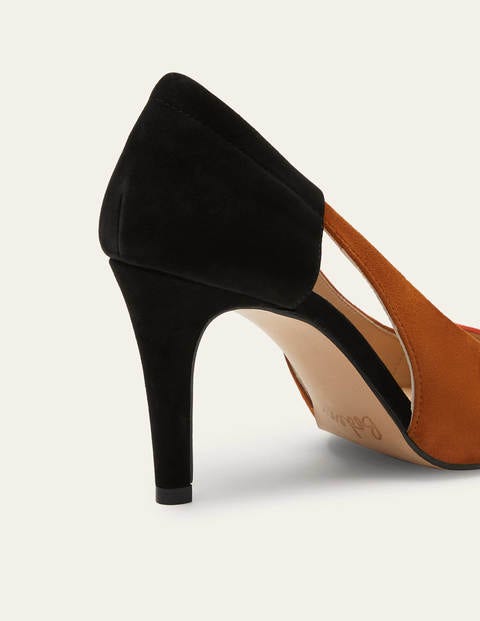 Cut Out Suede Court Shoes - Black/Frankincense/Poppadew Cut Out Suede Court Shoes - Black/Frankincense/Poppadew