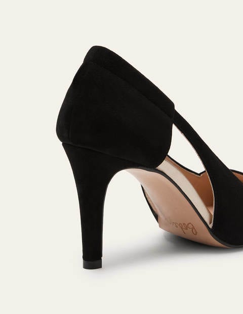 Cut Out Suede Court Shoes - Black Cut Out Suede Court Shoes - Black