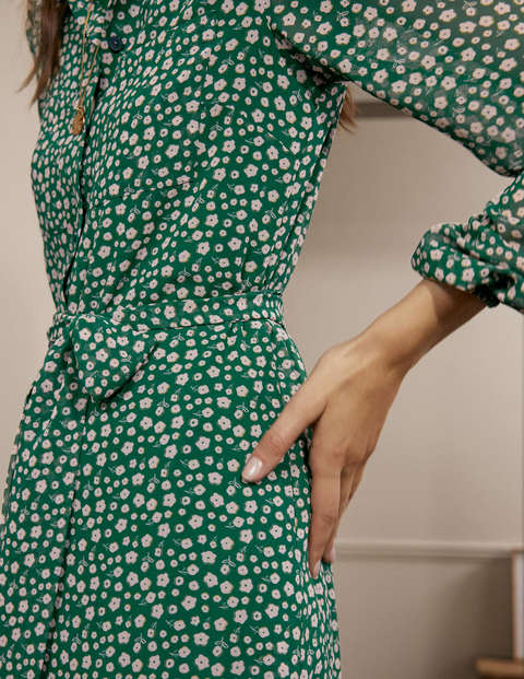 Abigail Midi Shirt Dress - Palm Leaf, Ditsy Daisy Abigail Midi Shirt Dress - Palm Leaf, Ditsy Daisy