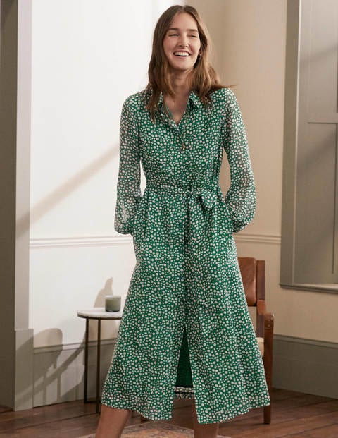Abigail Midi Shirt Dress - Palm Leaf, Ditsy Daisy Abigail Midi Shirt Dress - Palm Leaf, Ditsy Daisy