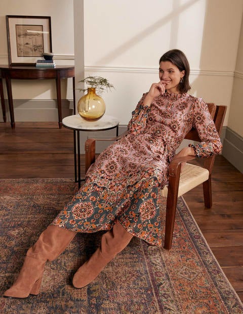 Robe Mariam - Vieux rose, tapisserie complexe Robe Mariam - Vieux rose, tapisserie complexe