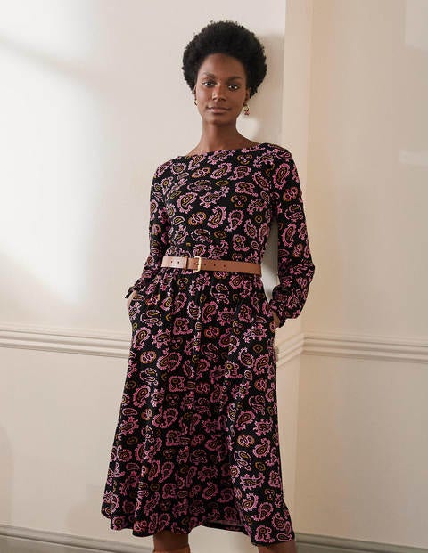 Evelyn Jersey-Midikleid - Azalee, Aufwändiges Paisleymuster Evelyn Jersey-Midikleid - Azalee, Aufwändiges Paisleymuster