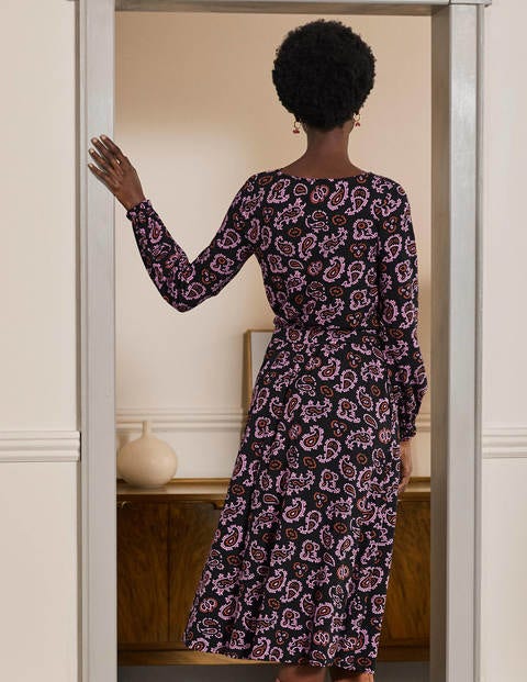 Evelyn Jersey-Midikleid - Azalee, Aufwändiges Paisleymuster Evelyn Jersey-Midikleid - Azalee, Aufwändiges Paisleymuster