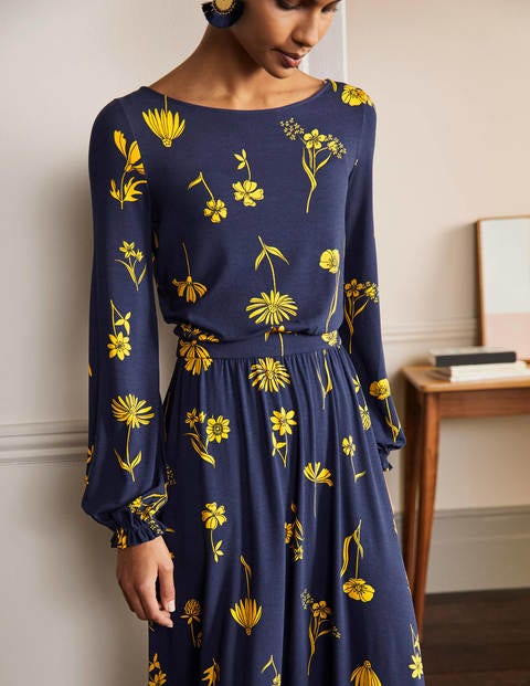 Evelyn Jersey-Midikleid - Honiggold, Löwenzahn Evelyn Jersey-Midikleid - Honiggold, Löwenzahn