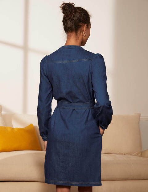 Esmeralda Tie Waist Dress - Mid Vintage Denim Esmeralda Tie Waist Dress - Mid Vintage Denim