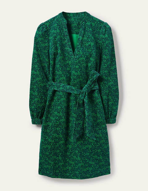 Esmeralda Tie Waist Dress - French Navy, Enchanting Forest Esmeralda Tie Waist Dress - French Navy, Enchanting Forest