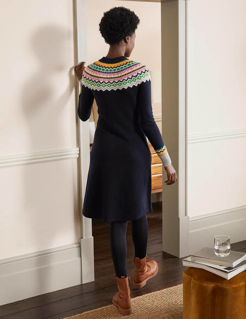 Millie Fair Isle Knitted Dress - Navy Millie Fair Isle Knitted Dress - Navy