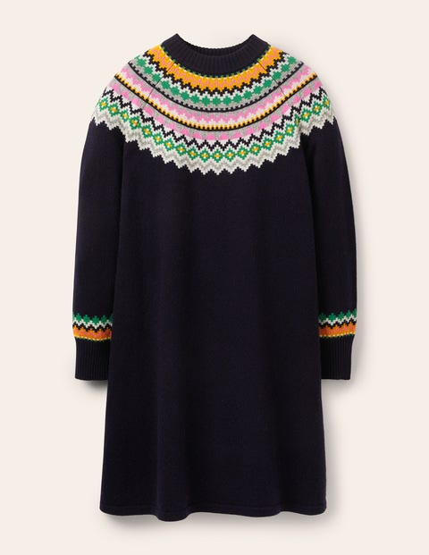 Millie Fair Isle Knitted Dress - Navy Millie Fair Isle Knitted Dress - Navy