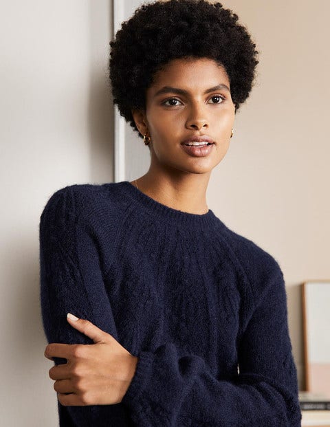 Cable Knitted Dress - Navy Cable Knitted Dress - Navy