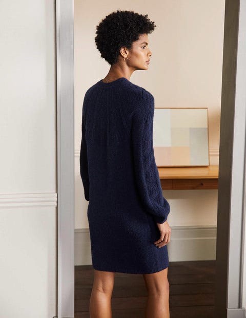 Cable Knitted Dress - Navy Cable Knitted Dress - Navy