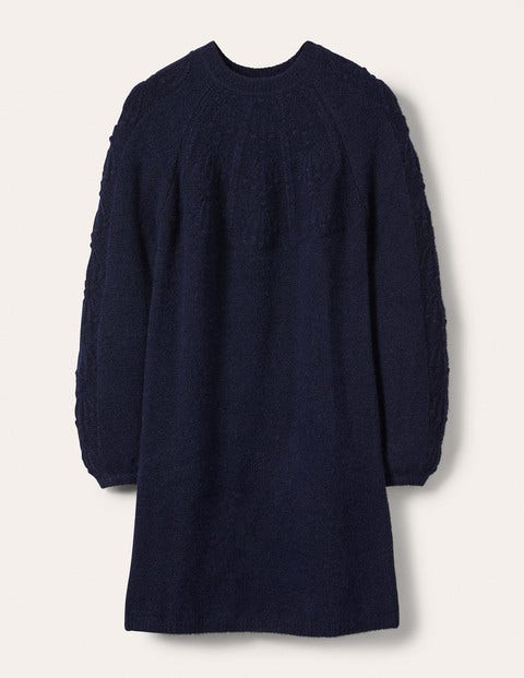 Cable Knitted Dress - Navy Cable Knitted Dress - Navy