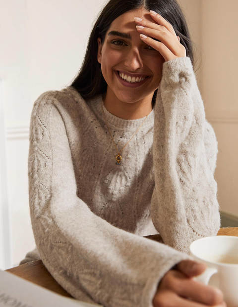 Cable Knitted Dress - Oatmeal Melange Cable Knitted Dress - Oatmeal Melange