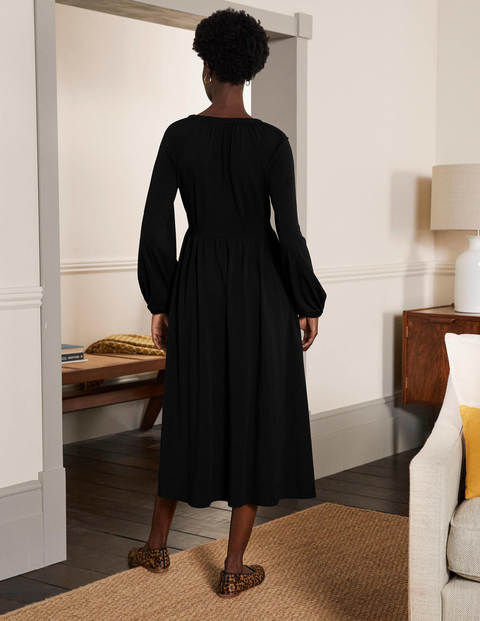 Willow Jersey-Midikleid - Schwarz Willow Jersey-Midikleid - Schwarz