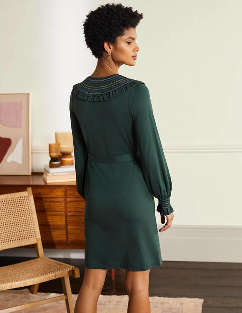 Smocked Detail Jersey Dress - Midnight Garden Smocked Detail Jersey Dress - Midnight Garden