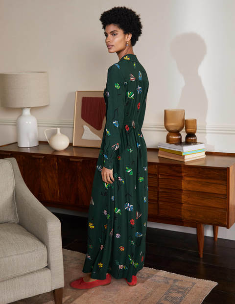 Jessie Maxi Shirt Dress - Midnight Garden, Dandelions Jessie Maxi Shirt Dress - Midnight Garden, Dandelions