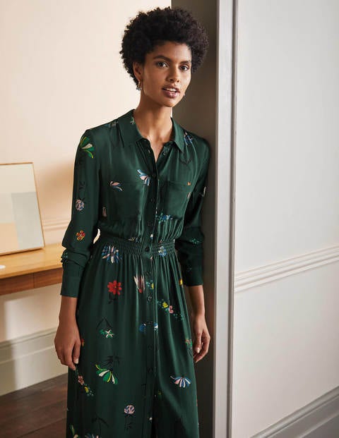 Jessie Maxi Shirt Dress - Midnight Garden, Dandelions Jessie Maxi Shirt Dress - Midnight Garden, Dandelions