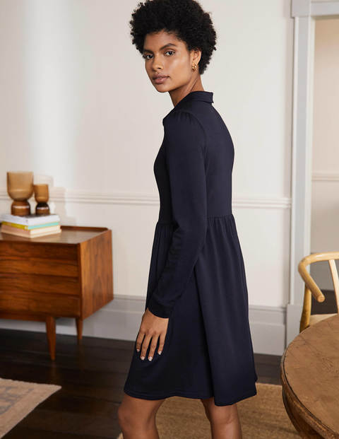Alma Jersey Shirt Dress - Navy Alma Jersey Shirt Dress - Navy