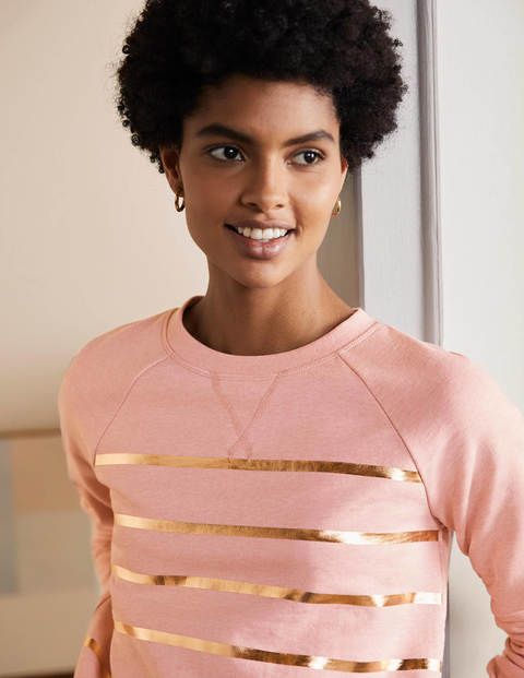 The Sweatshirt - Pink Marl, Gold Foil Stripe The Sweatshirt - Pink Marl, Gold Foil Stripe