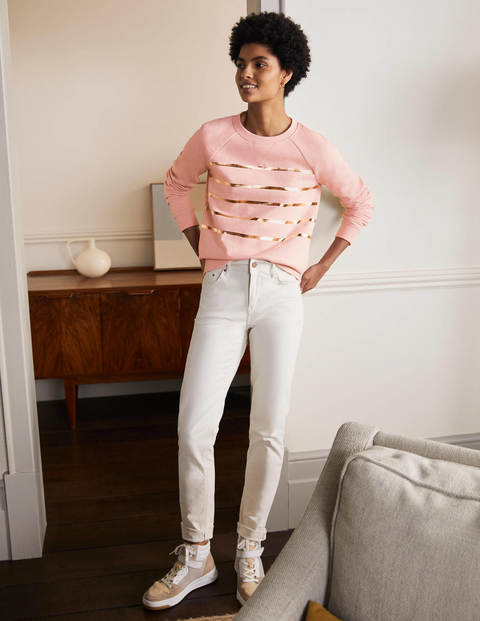 The Sweatshirt - Pink Marl, Gold Foil Stripe The Sweatshirt - Pink Marl, Gold Foil Stripe
