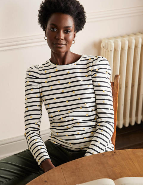 Imogen Bretonshirt - Gold, Folientupfen Imogen Bretonshirt - Gold, Folientupfen