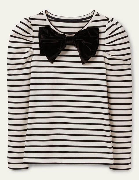 Imogen Bretonshirt - Naturweiß/Schwarz, Schleife Imogen Bretonshirt - Naturweiß/Schwarz, Schleife