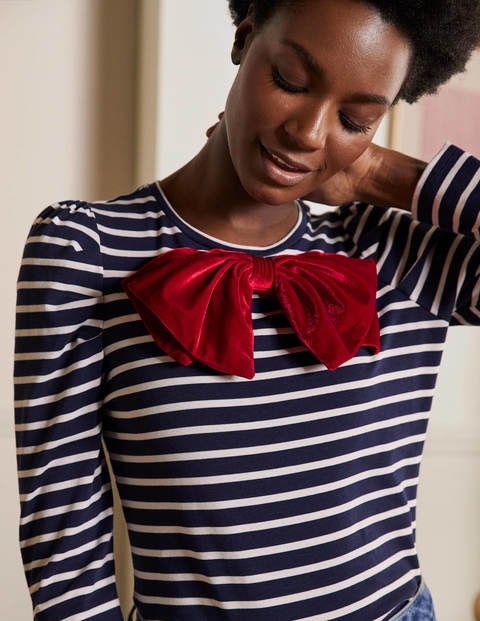 Imogen Breton - Navy/ Ivory Red Bow Imogen Breton - Navy/ Ivory Red Bow