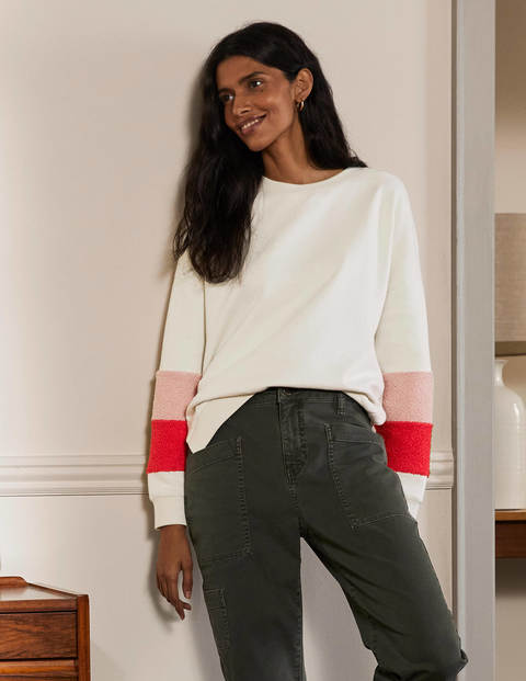 Jasmine Sweatshirt - Naturweiß/Teddy, Blockfarben Jasmine Sweatshirt - Naturweiß/Teddy, Blockfarben