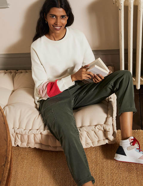 Jasmine Sweatshirt - Naturweiß/Teddy, Blockfarben Jasmine Sweatshirt - Naturweiß/Teddy, Blockfarben