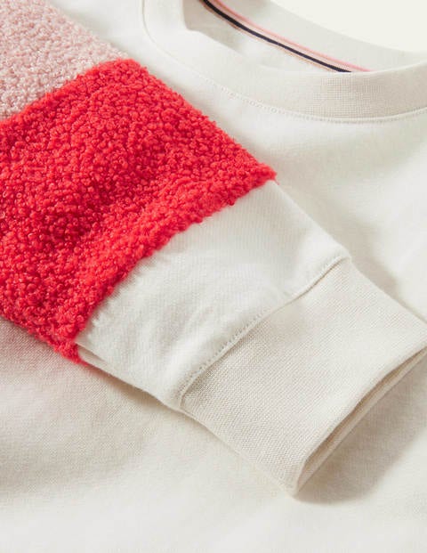 Jasmine Sweatshirt - Naturweiß/Teddy, Blockfarben Jasmine Sweatshirt - Naturweiß/Teddy, Blockfarben